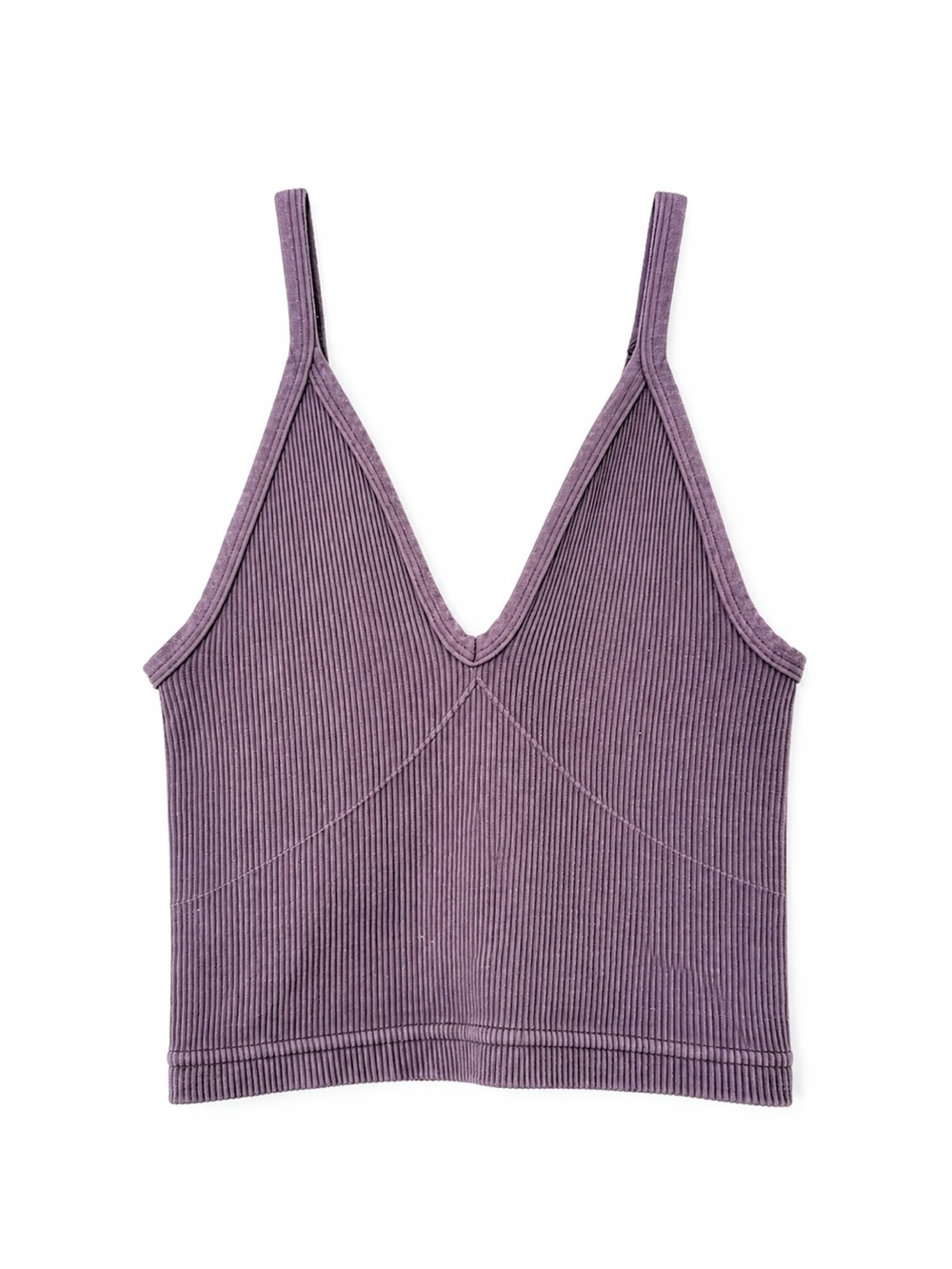 FP Movement Happiness Runs V-Neck Tank XS/S Purple Ribbed Crop Top